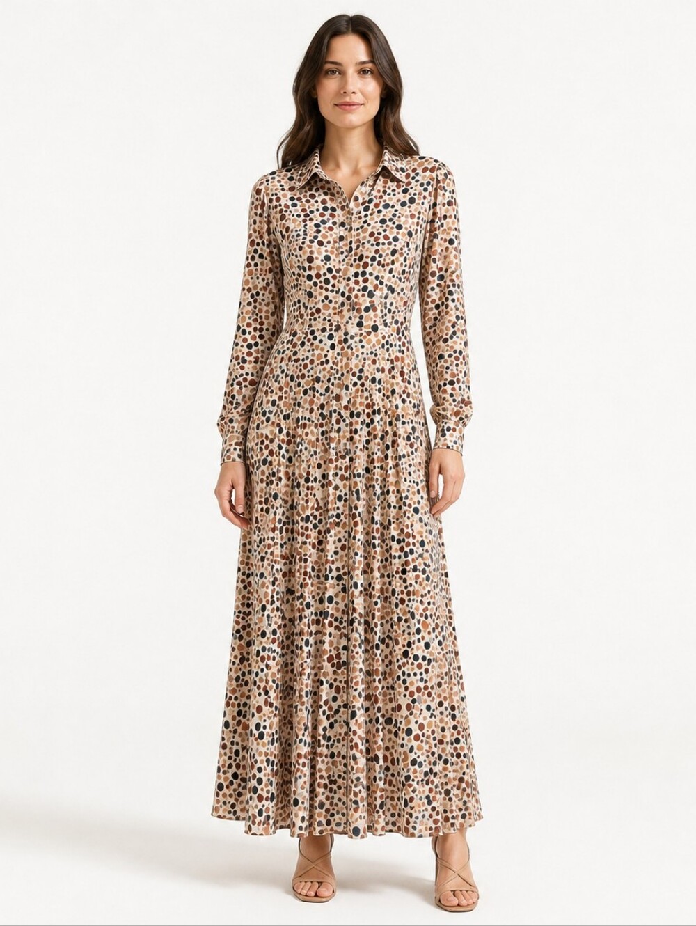 Elegant Anna Hariri maxi dress featuring a classic collared neckline Size 20